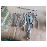 ammo box of hammers, small wrenches, etc