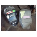 2- WELDING HELMETS AND SIZE 10 BOOTS