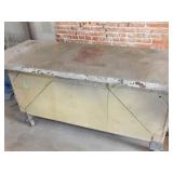 ROLLING TABLE 71X32X33 METAL TOP