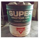 CONOCO SUPER MOTOR OIL 5 GALLON GREEN