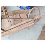 Yoke Harness and old iron wheel barrel