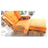 Wood Frame Occasional Chair & ottoman Wood Frame Occasional Chair & ottoman