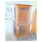 Oak Curve glass Curio cabinet