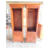 2- wood adjustable cabinets 2- wood adjustable cabinets