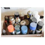 Cans of paint, rustoleum, wd-40 Cans of paint, rustoleum, wd-40