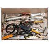 Large channel locks, small grease gun, wrenches