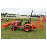 Kubota BX24 4WD Backhoe Loader Tractor!!