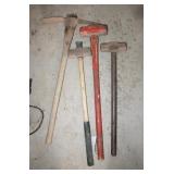 3 Sledge Hammers & Pick Axe 3 Sledge Hammers & Pick Axe
