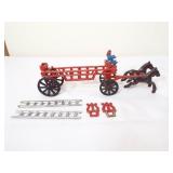 Cast Iron Fire Wagon with Horses,