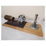 Engine mounted on wood