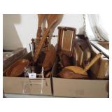 Wood Décor, Kitchen Items - 2 boxes