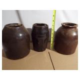 Stoneware Crocks, Brown (3)