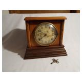 Ingraham Wood Mantel Clock, with key