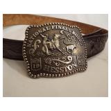 1985 NFR Belt Buckle, Leather Belt
