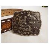 1985 NFR Belt Buckle, Leather Belt