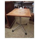 Swivel Table, Wood Top, Metal Base