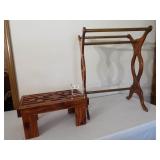 Wood Bench, Quilt Holder