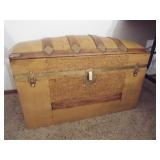 Camelback Trunk, upholstered inside