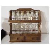 Wood Spice Rack, 12 Jars