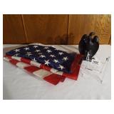 Flag, nylon, 35" x 60", Eagle Iron Bookends