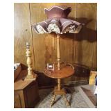 Table with Lamp, Wood Lamp