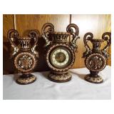 Pottery Clock Set, 3 pieces