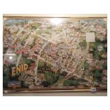 1992 Enid, OK Map, Framed