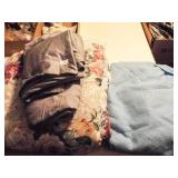 Floral bedspread; Grey Sheets; Blanket-Full Size