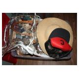 Purses and bags; Wallet; Hats in plastic tote