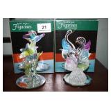 Spun Glass Figurines (2); Butterfly; Swans