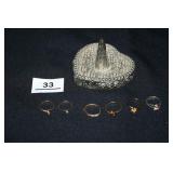 Small gold tone rings-6 total; No Markings