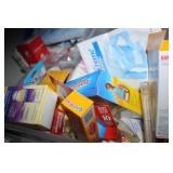 Plastic Tub with band-aids, ace bandages, cremes