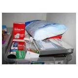 Plastic Tub with cotton dressings and Pain Crème