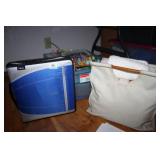 Crochet items and paints in tub; Mead-Folder