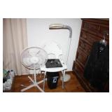 Fan, Stand Light; Shower Chair; Scale; Trashcan