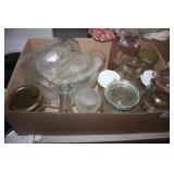Glass Kitchen Items; Jars; Milk bottle; Bowls