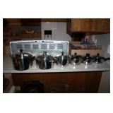 Pots with lids (6); Silver Finish