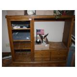 Wooden Entertainment Center-Missing Glass