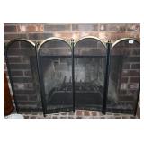 Metal Fireplace Screen 4 Folding Panels