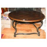 Round Coffee table with iron legs