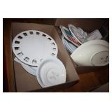 Painted plates and bowls-Plain ceramic drawn on