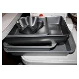 Metal baking Pans-4 Rectangle; 4 Wavy Pans