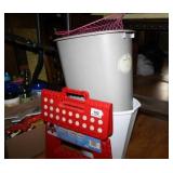 Plastic Trashcans2-folding stepstool-Metal basket