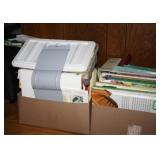 Recipe Books and Cards; Binders (5)-2 Boxes