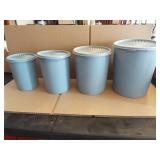 Tupperware Blue Canister Set (4)