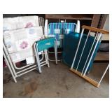 Yard Chairs (3), Camp Stool, Laundry Rack