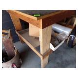 WOOD TABLE, 49" x 40" x 37"