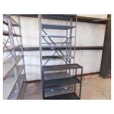 2 METAL SHELVES, 36" x 12" x 87", 36" x 12" x 36"