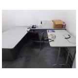 DESK, 2 TABLES, CHAIR,