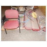 OFFICE CHAIRS, 2 ROLLS OF CARPET